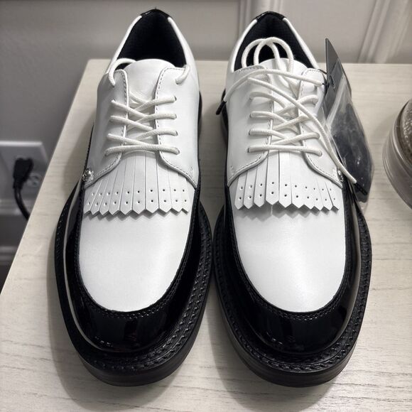 NEW G/FORE Gallivanter Smooth Leather Kiltie Derby Golf Shoes - SIZE 9 - Tuxedo main image 3